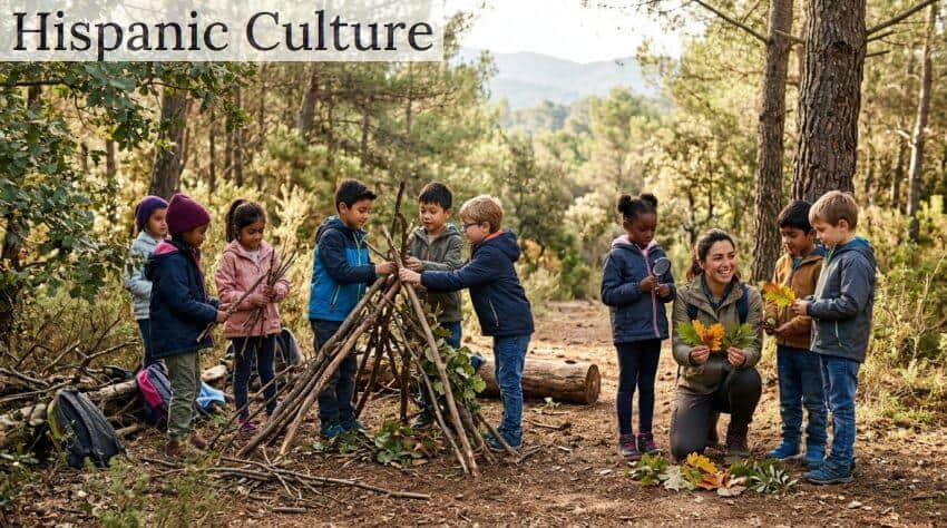Niños participando en una actividad educativa al aire libre